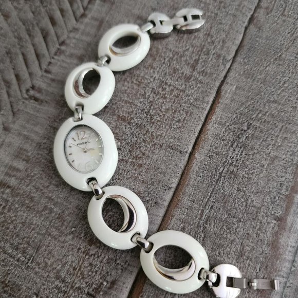 Fossil Ceramic Watch, color white with silver - Picture 2 of 3
